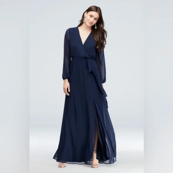 David's Bridal | Dresses | Db Studio Long Sleeve Maxi Dress | Poshmark